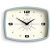 OEM Orologio da parete | Orologio rettangolare in stile retrò | 25 cm | Azzurro | Design Mid-Century | Per cucina, soggiorno o ufficio