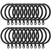 OEM Ganci metallici per tende, 60 pezzi, diametro interno 38 mm, neri