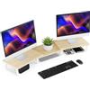 OEM Supporto multifunzionale per monitor, supporto per 2 o 3 monitor, supporto regolabile in altezza e inclinazione, organizer da scrivania, supporto per monitor per computer, laptop, stampante, TV (legno di quercia)