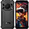 Fossibot Smartphone FOSSIBOT F110L - Android 4G, 128GB memoria interna, 4GB RAM, 6.745 pollici, processore Unisoc Tiger T615, batteria 10000 mAh - Nero