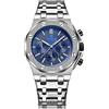 TEINTOP Ochstin - Orologio da uomo con cronografo di precisione, ottagonale, Argento Blu, Gotico