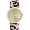 Oozoo C11645 - Orologio da polso da donna, al quarzo, colore argento, 38 mm, cinturino in pelle, effetto leopardato