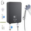 VeftBltrem Scaldacqua elettrico istantaneo, 5500 W, 220 V, mini scaldabagno istantaneo, kit doccia con doccetta a LED, indicatore di temperatura per doccia, bagno, cucina