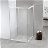 Auria Box Doccia Angolare 70x100 cm h190 - Cabina Doccia Scorrevole in Cristallo Temperato 6mm Trasparente, Profilo Alluminio Bianco Opaco, Chiusura Magnetica e Cuscinetti Sganciabili - Mod. Neat