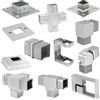 PRIOstahl 1 connettore per tubo in T - Diametro: 40 x 40 x 2 mm - Per tubi quadrati, ringhiera - Costruzione di balaustre - In acciaio inox V2A