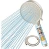 Cobbe Soffione Doccia con Filtro a 20 Fasi, Soffione Anticalcare con Tubo da 1,5M, Soffione Doccia ad Alta Pressione e Risparmio Idrico con 6 Tipi di Getti, Zampa