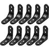 Netspower 10Pcs Bretelle Angolari 50x50mm Staffa Angolare 90 Gradi Supporti Angolo Staffe Angolari Squadrette Angolar Forma di L Staffe Metalliche per Legno Angolo Codice per Mensola Mobili Armadio, Nere 4 Fori
