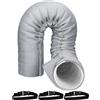 Generico Guaina Isolante Per Tubo Flessibile Del Condizionatore Portatile - Rivestimento Isolante Portatile con 3 Cinghie Regolabili,Fascia per tubo condizionatore,Esterni Interni Finestre Garage Camper Parete