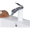 Beelee Rubinetto Lavabo Bagno, Cascata Miscelatore Lavabo Rubinetto, Fredda e Calda Regolabile Monocomando Rubinetto, Pittura bianca e Chrome, Beelee BL9009W