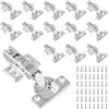 NGOSUET 14 Pezzi Cerniere per Ante Cucina 110 Gradi, Chiusura Morbida in Acciaio Laminato a Freddo, Argento 10.8 cm, 84 Viti per Armadio e Mobili
