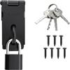 Sayayo Catenaccio Porta in Legno Serratura Porta Chiavistello Nero, 3 Pollici Lucchetto Hasp Con Lucchetto e Chiave per Camera da Letto, Armadio, Cassetto, Acciaio Inossidabile 85 MM