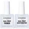 KANORINE Nail Prep e Primer Unghie, 2PCS*15ML Aria Veloce Asciutto Nail Dehydrator e Acido Free Bonding Primer Lunga Durata Set Professionale Naturale per Acrilico Polvere e Smalto Unghie Gel