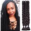 TESS 104 cm Extension per Treccine Africane #4 Marrone Cioccolato, Extension Capelli Treccine 1 Pezzi Jumbo Treccia (165g/Pezzi) Capelli Finti per Treccine