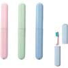 WeddHuis 3 Pezzi Custodia Spazzolino Porta Spazzolini da Viaggio Box Ecologica per Viaggi, Famiglia (Verde Blu Rosa)