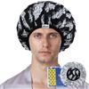 Years calm Cuffia termica da uomo per condizionamento profondo, riutilizzabile, con fodera in alluminio, fascia elastica elastica, stampa elegante, per terapia a vapore, maschera per capelli, olio