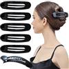 RC ROCHE ORNAMENT clip di capelli ovale 6 pack per clip di capelli signore libellula clip di forti ragazze tengono, nero di grandi dimensioni