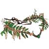 RUNRAYAY copricapo da elfo scuro fatto a mano, corona da fata del bosco verde con foglie, tiara floreale della foresta, cerchietto da fata con luna per donne e ragazze - G