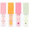 MKNZOME Olio Labbra Idratante, MKNZOME 4 Colore Lip Oil Lucidalabbra Trasparente Lip Gloss Labbra Lunga Durata Make Up Regali per Labbra Riparazione e Trucchi Labbra