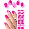 Wahrshei Unghie Gel Adesive UV, Rosa acceso esterno 20 PCS Smalto Adesivo per unghie, Strisce di Smalto Gel per Unghie