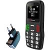 TTfone TT220 - Telefono cellulare con tasti grandi per anziani con pulsante di assistenza in caso di emergenza (con caricatore di alimentazione)