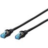 DIGITUS Cavo LAN Cat 5e - 1 m - SF/UTP schermato - 1 Gbit/s - 100 MHz - Cavo di rete CCA con connettore RJ45 - Guaina in PVC - AWG 26/7 - Compatibile con Cat6 e Cat5 - Nero