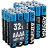 ABSINA 32 batterie AAAA per Surface Pen, Tablet Pen e molto altro ancora - Batteria AAAA 1,5 V alcaline - Mini batterie AAAA LR61 E96 - batterie AAAA 1,5 V, batterie AAAA, batterie 4 A