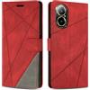 SONWO Cover per Realme C67 4G, Flip Caso in PU Pelle Case Cover Custodia con Slot per Schede e Supporto Stand per Realme C67 4G, Rosso