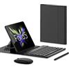 COQUE Kit accessori per ufficio mobile Samsung Galaxy Z Fold 5,tastiera silenziosa del telefono/mouse Bluetooth/penna touch+slot penna/kit ufficio custodia in pelle pieghevole-Nero