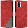 SONWO Cover per Xiaomi Poco F3 Custodia, Flip Caso in PU Pelle Case Cover Premium Portafoglio Custodia per Xiaomi Poco F3, Slot per Schede, Supporto Stand, Rosso