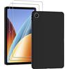 NUCNOK Cover per Xiaomi Redmi Pad 2 2026 (9.7 Pollici) + [2 Pezzi] Vetro Temperato, Ultra Sottile Silicone Custodia Scrub Molle di TPU Morbido AntiGraffio AntiCaduta Case[Antiscivolo], Nero