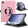 TiMOVO Custodia Rotante Compatibile con Samsung Galaxy Tab A9+/A9 Plus 11 2023 SM-X210/X216/X218, 90 Gradi di Rotazione, Supporta Auto Sveglia/Sonno per Galaxy Tab A9+, Rosa Trasparente