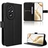 Rojeuinn Cover per Honor 200 Pro 5G custodie,Premium Portafoglio Magnetica Flip Case,Custodia con fibra di carbonio-Nero