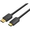 Watio Wave Convertitore - Convertitore DisplayPort a HDMI, 1,5 m, nero, supporta audio e video, design robusto e cavo flessibile. *