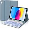 IVEOPPE Cover iPad A16 11 Generazione con Tastiera iPad 10 Generation (11/10.9 Pollici, 2025/2022), Italiano QWERTY con 7 Colori Illuminato, Senza Fili Staccabile Custodia con Portapenna, Blu grigio