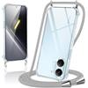 Coiwxmoi Cover per Xiaomi Poco X8 Pro Max con Cordino,Trasparente Custodia con Laccio Tracolla Corda Catena Cinghia,Ultra Morbido Silicone TPU Antiurto Case per Xiaomi Poco X8 Pro Max, Grigio Chiaro