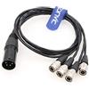 Eonvic Cavo di Alimentazione 4 Pin XLR Maschio a 4 x Hirose 4 Pin Maschio per Zaxcom Sound Devices 688 664 Zoom F8