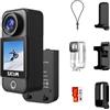 SJCAM C300 Pocket Action Cam 4K30FPS 20MP, 1,33 Schermo Tattile Fotocamera Subacquea EIS 2.4G/5G Dual WiFi, Videocamera Subacquea 30M Impermeabile con 2 Batteria per Nuoto, Surf e Immersioni, Nero