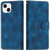 LiLuLa Cover per iPhone 13 (6,1 Pollici) a Libro, Flip Custodia in Pelle PU con Magnetica [Portafoglio] Silicone TPU Antiurto (Blu)