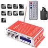 NKTECH 3A Power Adattatore HY-502S 3.5mm FM/MP3/USB/SD/DVD Audio Altoparlante Car Bluetooth Audio stereo Amplificatore HIFI Bass High-Power 2- Canale 20W x 2 RMS Player Rosso con Remote Controller