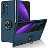 COQUE Custodia per Samsung Galaxy Z Fold 2, con supporto video ad anello, pieghevole per Samsung Galaxy Z Fold 2, blu reale