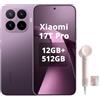 XIAOMI Smartphone 17T Pro, 12 GB + 512 GB, con Android, display da 6,83 pollici, 144 Hz, batteria al carbonio di silicio da 7000 mAh, fotocamera Leica 5X, viola scuro, asciugacapelli incluso (rosa, 1