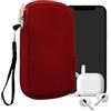 kwmobile Custodia in Neoprene con Zip per Smartphone S - 4,5 - Astuccio Portacellulare a Sacchetto con Cerniera - Borsa in rosso