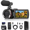 Caupureye Videocamera 4K 60FPS Camcorder, 48MP 21X Zoom Digitale Vlogging Camera per Youtube, 3.0 270° Ruota lo Schermo Video Camera, Vlog Camera con Mic, Cavo HDMI, Telecomando, Scheda da 64 GB, 2 Batterie