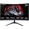 LC-Power Monitor Gaming Curvo(1500R) 24 Pollici FHD(1920x1080) 165Hz VA 1ms, DCI-P3 85%, AMD FreeSync HDR Ready, 2x DP 1.4,2× HDMI 2.0, Ideale Per PS5 e PC Gaming - LC-M24-FHD-165-C-V2