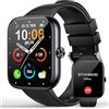 MFVLP Smart Watch (rispondere/effettuare chiamate), smartwatch da 1,8 pollici per uomo e donna, Nero