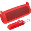 co2CREA Custodia Protettiva in Silicone Compatibile per JBL Flip 6 (silicone + gancio moschettone + tracolla (altoparlante non incluso) (rosso)(solo scatola,Case Only)