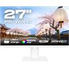 JapanNext Monitor Bianco 27 IPS WQHD (2560x1440) | HDR | Ricarica via USB-C (65W) | Altezza e Inclinazione Regolabili (HSP) | 100% sRGB G-Sync/FreeSync | JN-i27QR-C65W-HSP-W