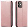 Mixroom - Custodia Cover Case a Libro Rosa Per iPhone 12 / iPhone 12 Pro Con Stand In Ecopelle Chiusura magnetica Formato Portafoglio Parte Interna In TPU Morbida con Bordi Piatti