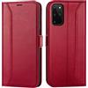 Verco Custodia a libro per Samsung Galaxy S20 Plus, 6,7 pollici, colore: rosso