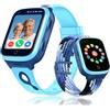 POKUJNFY 4G Smartwatch Bambini per Bambino Bambina - GPS Localizzatore Videochiamata Telefono Chat Vocale SOS Calcolatrice Sveglia Giochi Contapassi - Digitale Orologio Smartwatch Bambini Regali